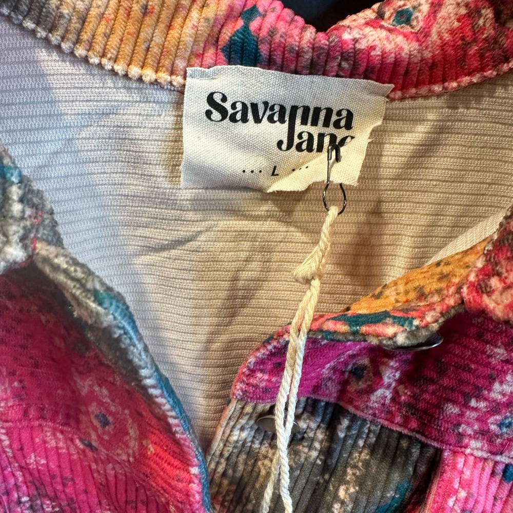 Savanna Jane Multicolor Button Down Jacket with Pockets - Size Large - Picture 2 of 11